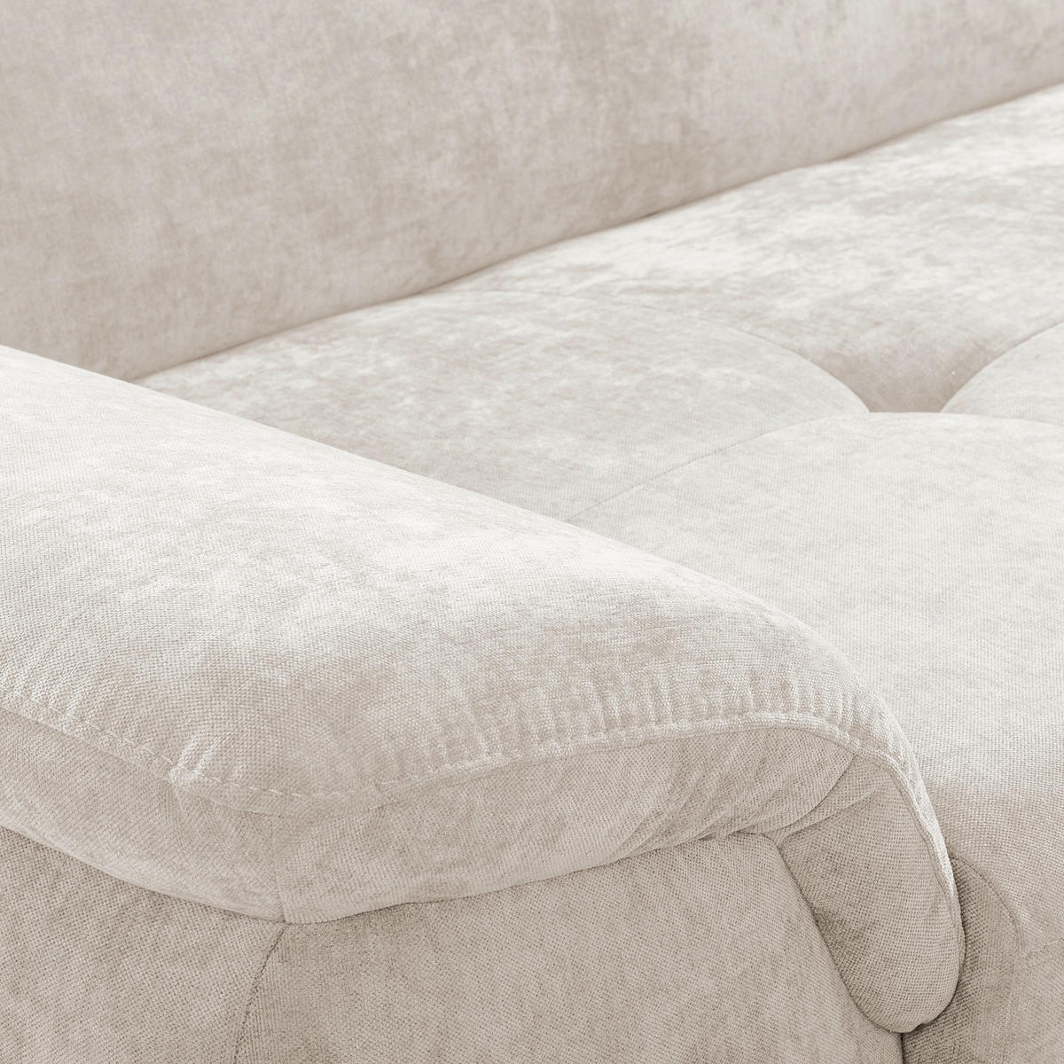 ECKSOFA  Webstoff Sandfarben  - Sandfarben/Schwarz, Design, Textil/Metall (268/195cm) - Livetastic