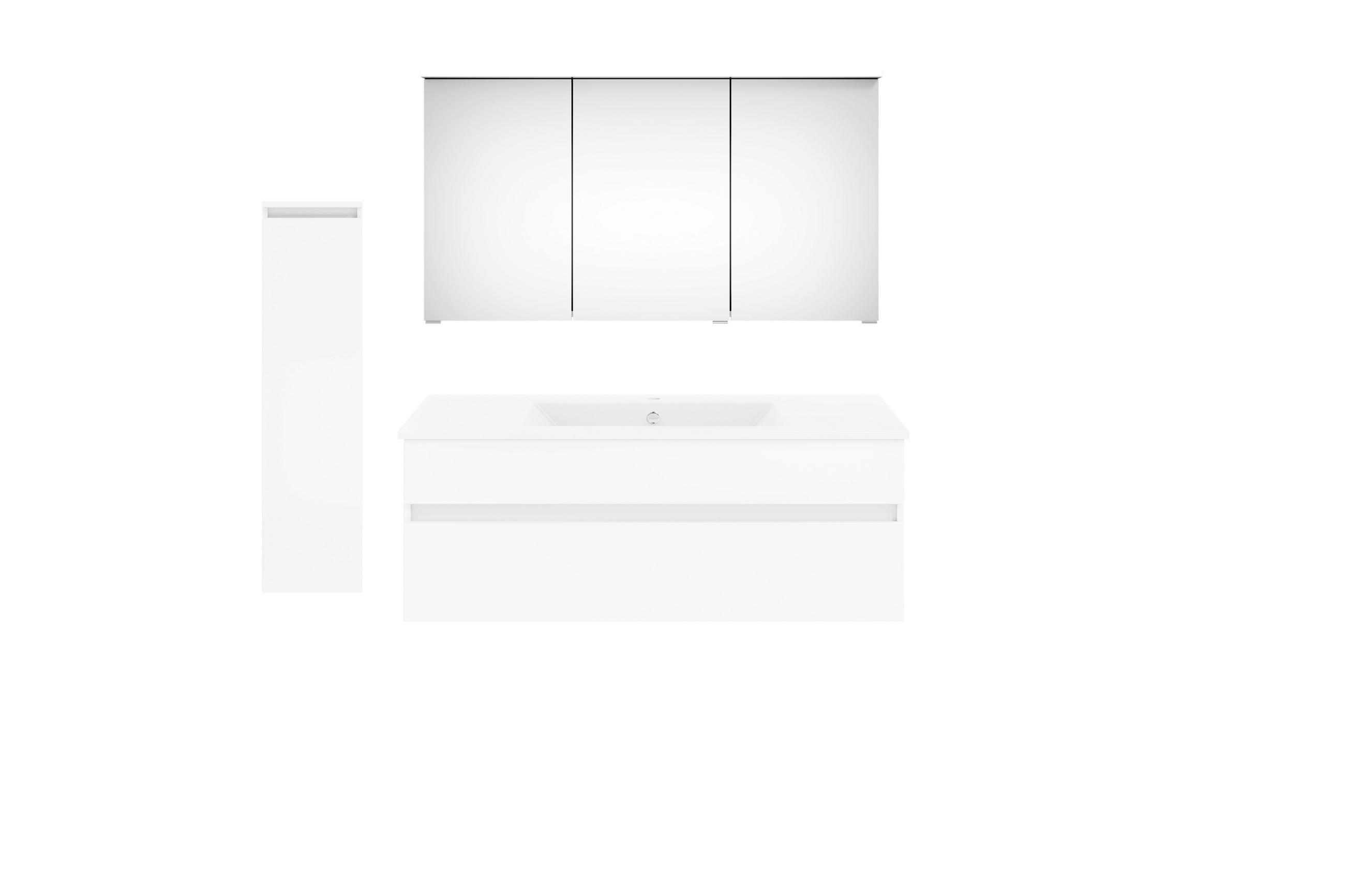 BADEZIMMER  in 150 cm  - Weiß Hochglanz/Weiß, KONVENTIONELL, Keramik/Holzwerkstoff (150cm) - Puris