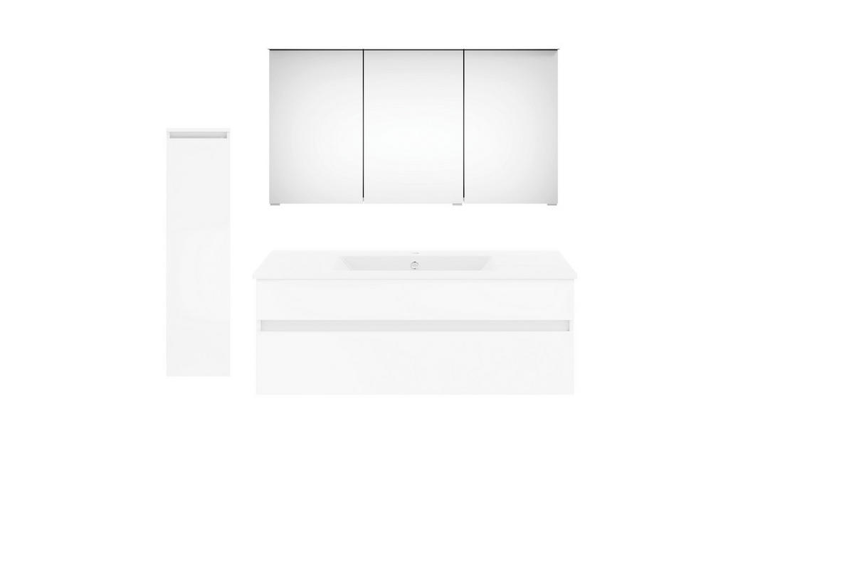 BADEZIMMER 150 cm  - Weiss Hochglanz/Weiss, Konventionell, Keramik/Holzwerkstoff (150cm) - Puris