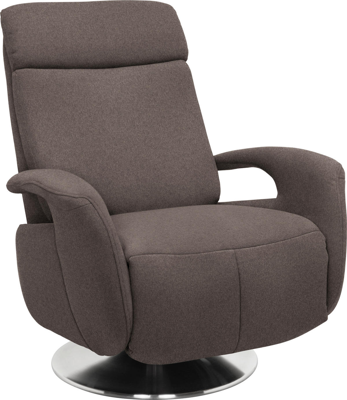 RELAXSESSEL Textil Braun  - Edelstahlfarben/Braun, Konventionell, Textil/Metall (84/109/88cm) - Beldomo System