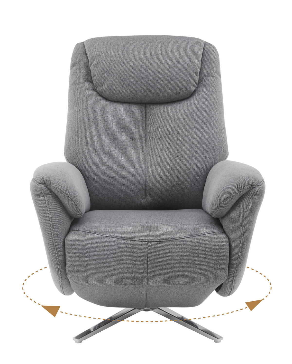 MASSAGESESSEL in Webstoff Grau  - Chromfarben/Grau, Design, Textil/Metall (79/110/85cm) - Livetastic