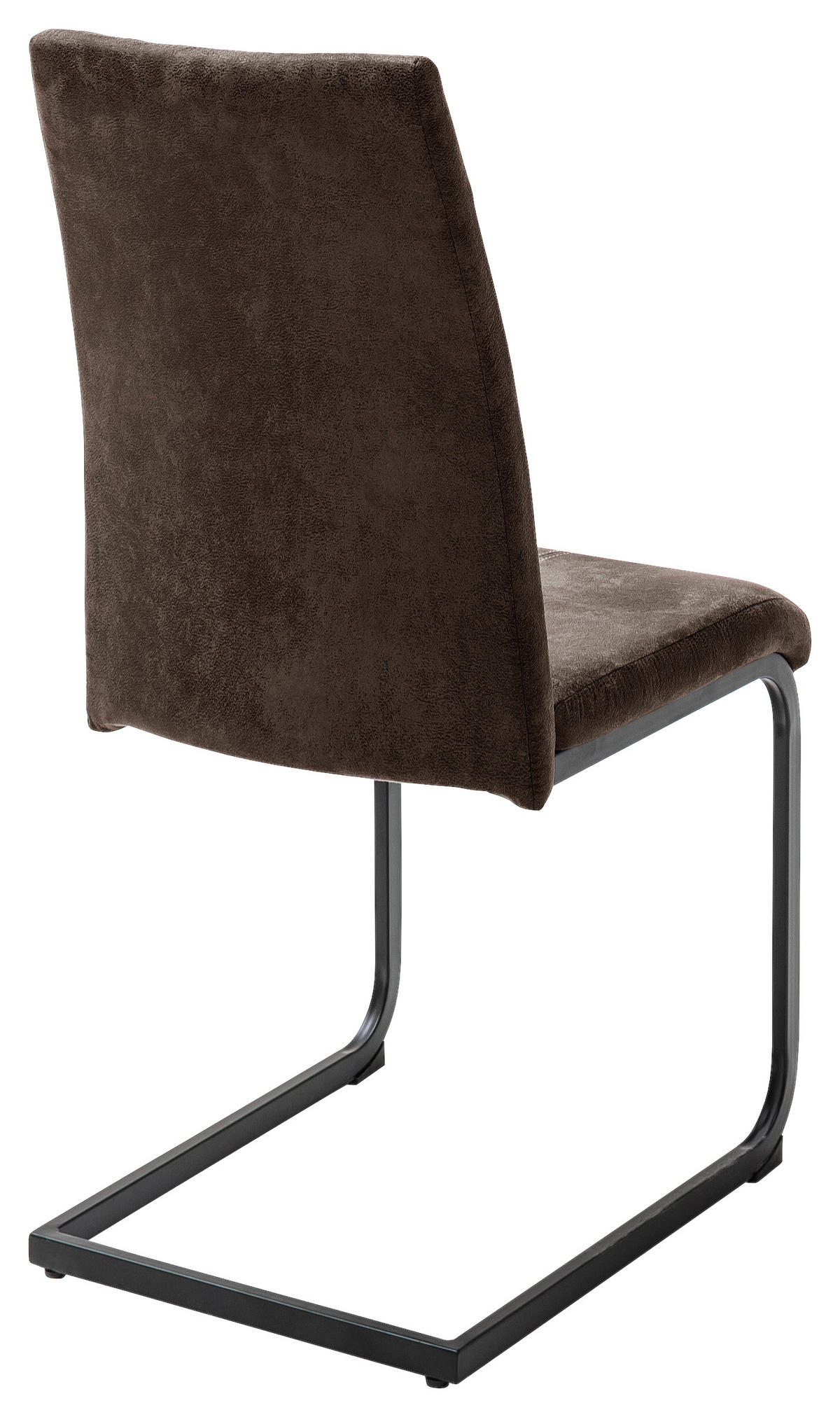 SCHWINGSTUHL  in Eisen Lederlook  - Schwarz/Braun, Design, Textil/Metall (42/94/60cm) - Ti'me