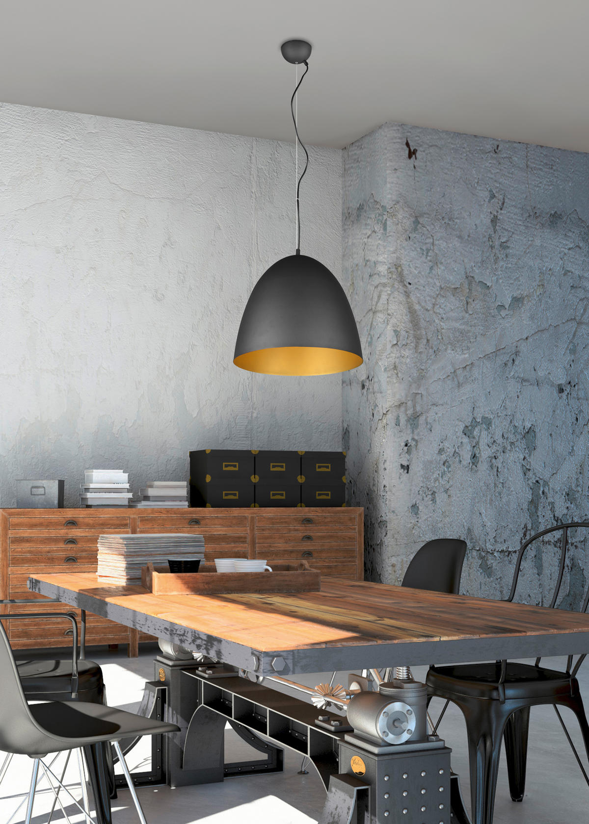 LUSTER  40/150 cm      - zlatna/crna, Dizajnerski, metal (40/150cm)