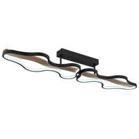 LED-DECKENLEUCHTE 112/25,5/15 cm   - Dunkelbraun/Opal, Design, Holz/Kunststoff (112/25,5/15cm) - Globo