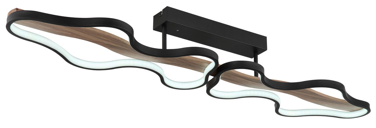 LED-DECKENLEUCHTE 112/25,5/15 cm   - Dunkelbraun/Opal, Design, Holz/Kunststoff (112/25,5/15cm) - Globo