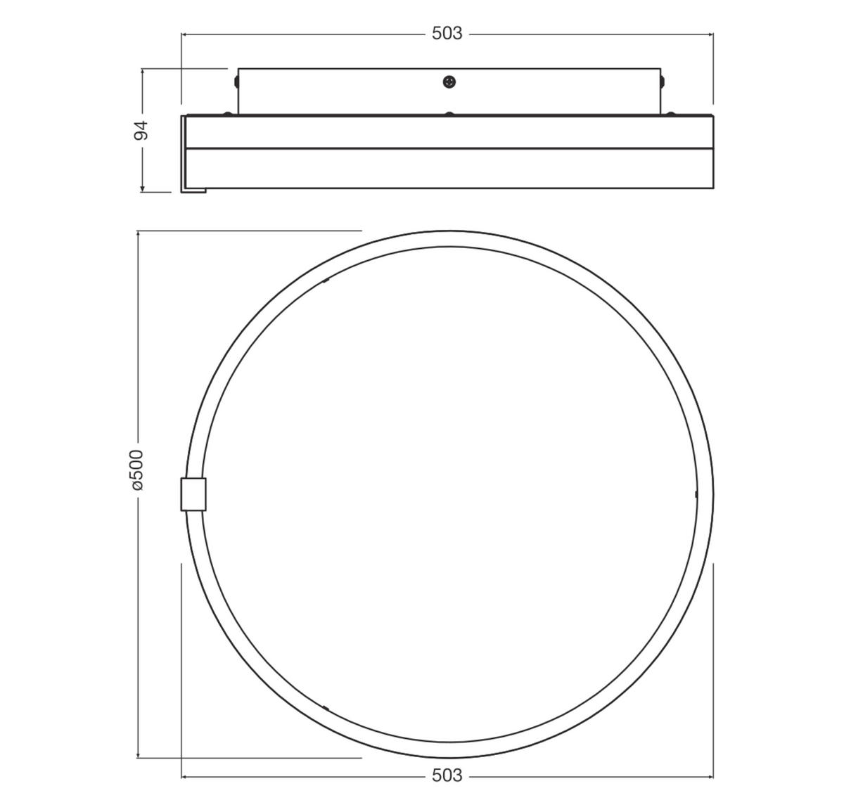 LED-DECKENLEUCHTE 50/9,4 cm   - Schwarz, Design, Kunststoff (50/9,4cm) - Osram