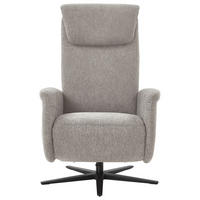 RELAXSESSEL in Textil Greige  - Greige/Schwarz, Design, Textil/Metall (77/115/89cm) - Pure Home Comfort