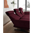 ECKSOFA  in Flachgewebe Weinrot  279-327/176-217 cm  - Weinrot/Schwarz, Design, Textil/Metall (279-327/176-217cm) - Dieter Knoll