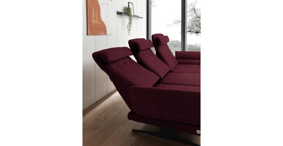 ECKSOFA  in Flachgewebe Weinrot  279-327/176-217 cm  - Weinrot/Schwarz, Design, Textil/Metall (279-327/176-217cm) - Dieter Knoll