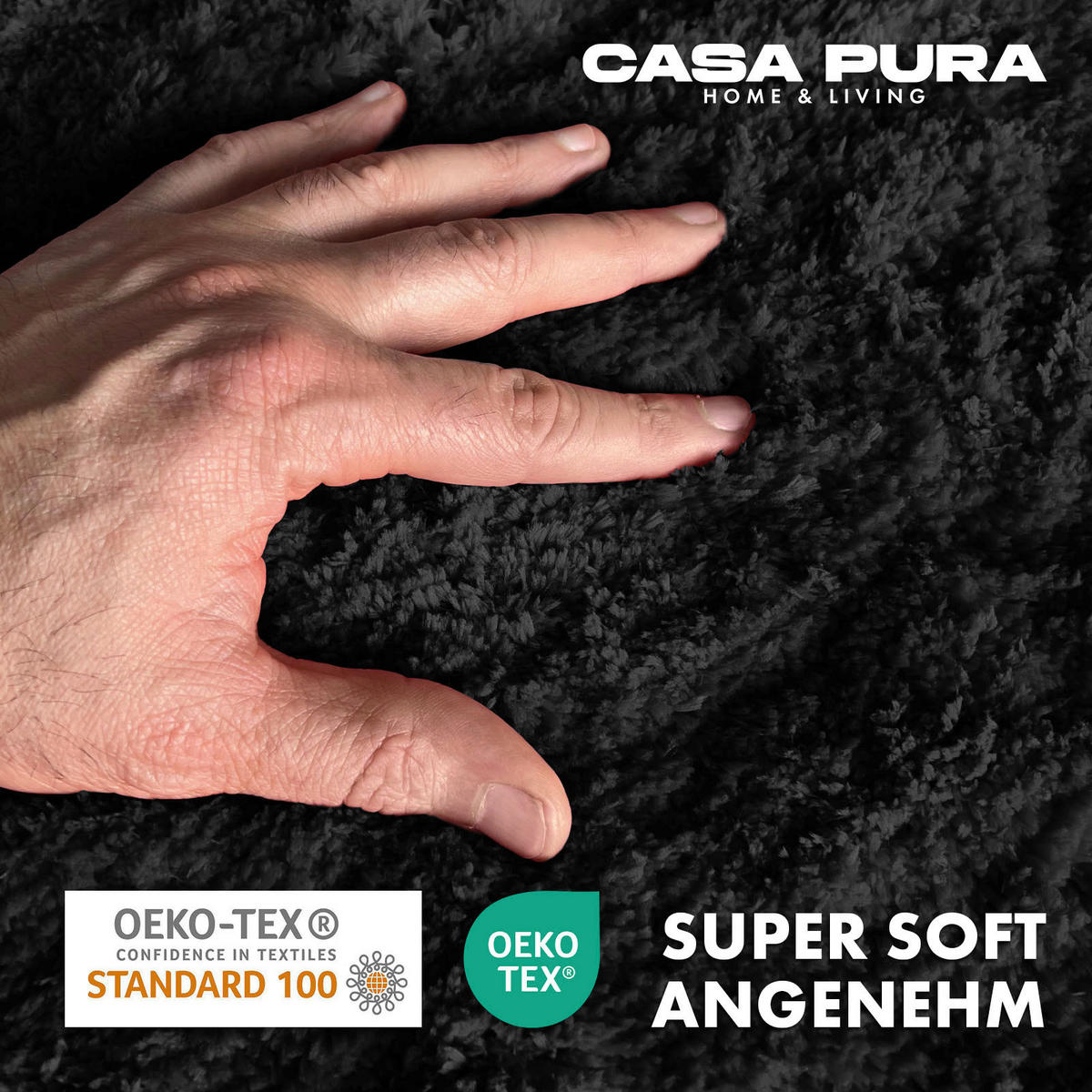 BADEMATTE SKY Schwarz 80/150 cm  - Schwarz, Basics, Kunststoff/Textil (80/150cm) - Floordirekt