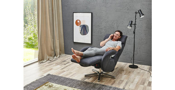 RELAXSESSEL in Textil Dunkelgrau - Chromfarben/Dunkelgrau, Design, Textil/Metall (74/112/84cm) - Cantus