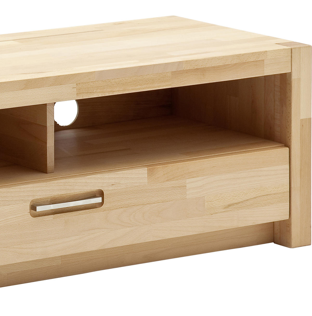 TV-ELEMENT  in 125/43/46 cm  - Buchefarben/Alufarben, Design, Holz/Metall (125/43/46cm) - MID.YOU