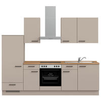 KÜCHENBLOCK Easytouch 270 cm  in Eichefarben, Sandfarben  - Sandfarben/Eichefarben, MODERN, Holzwerkstoff/Metall (270cm) - Nobilia