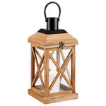 LATERNE - Schwarz/Braun, LIFESTYLE, Glas/Holz (17/36/17cm) - Ambia Home