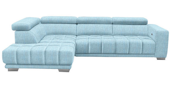 ECKSOFA in Chenille Blau  - Chromfarben/Blau, Design, Textil (207/301cm) - Xora