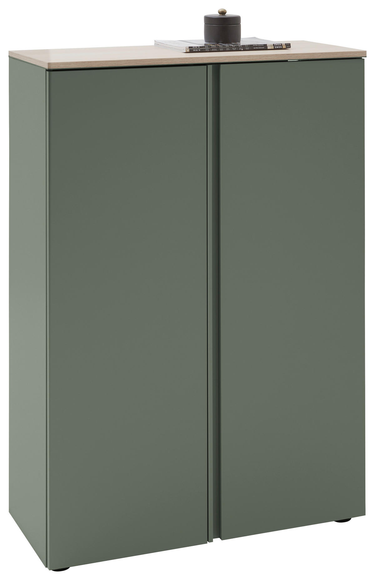 SCHUHSCHRANK Grün, Eichefarben  - Eichefarben/Schwarz, Design, Holzwerkstoff/Kunststoff (79/113,2/34cm) - Voleo