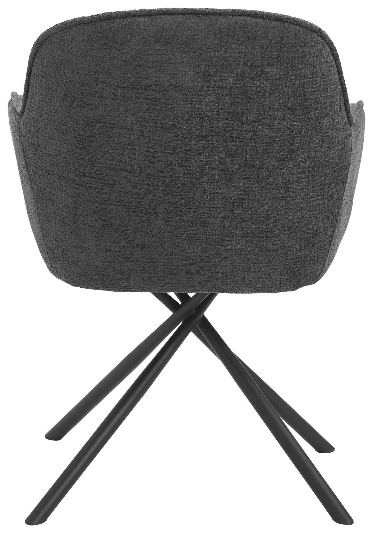 ARMLEHNSTUHL  in Webstoff  - Schwarz/Grau, Design, Textil/Metall (64/87/63cm) - Novel