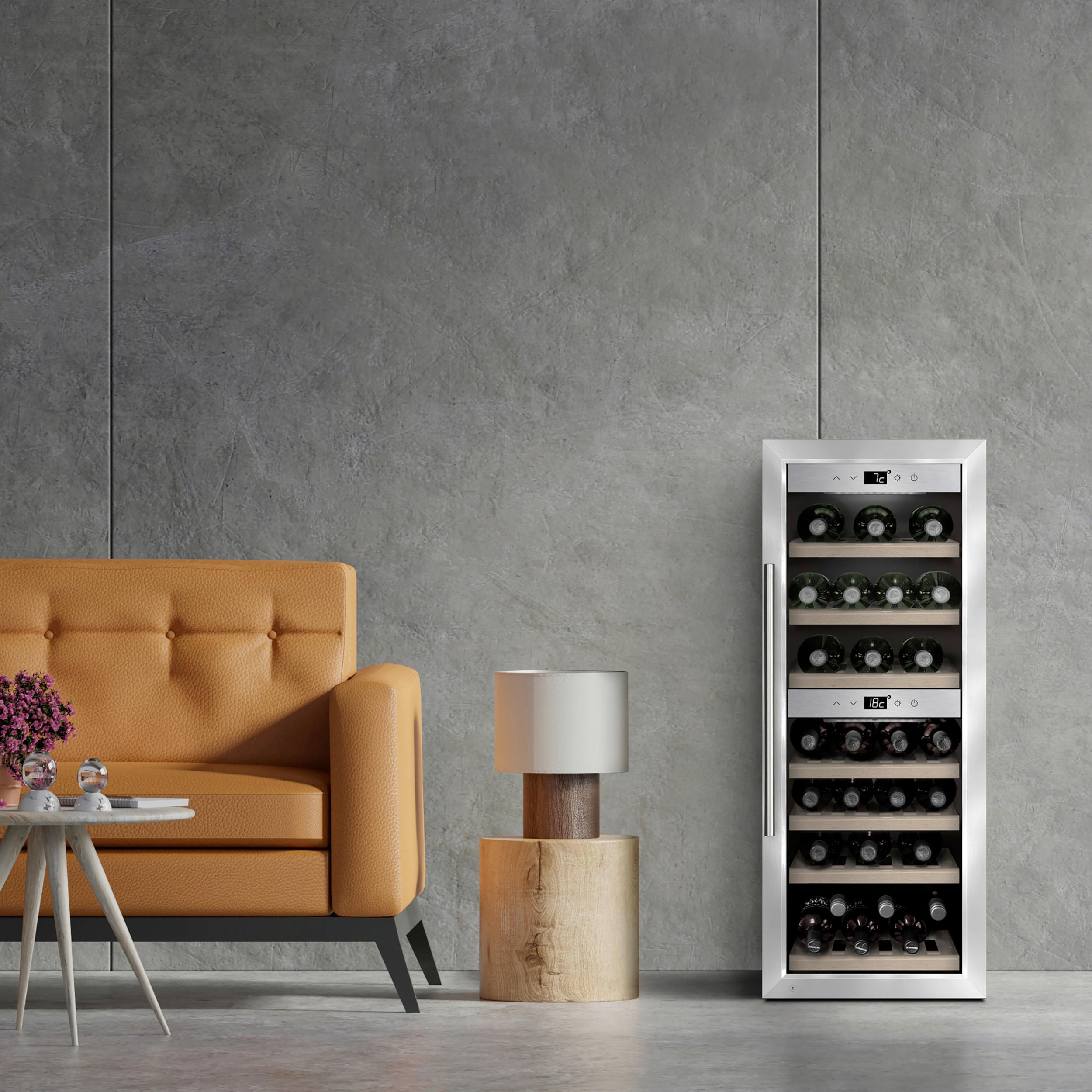 WEINKÜHLSCHRANK  - Edelstahlfarben, Basics, Metall (39,5/63/103,5cm) - CASO Design