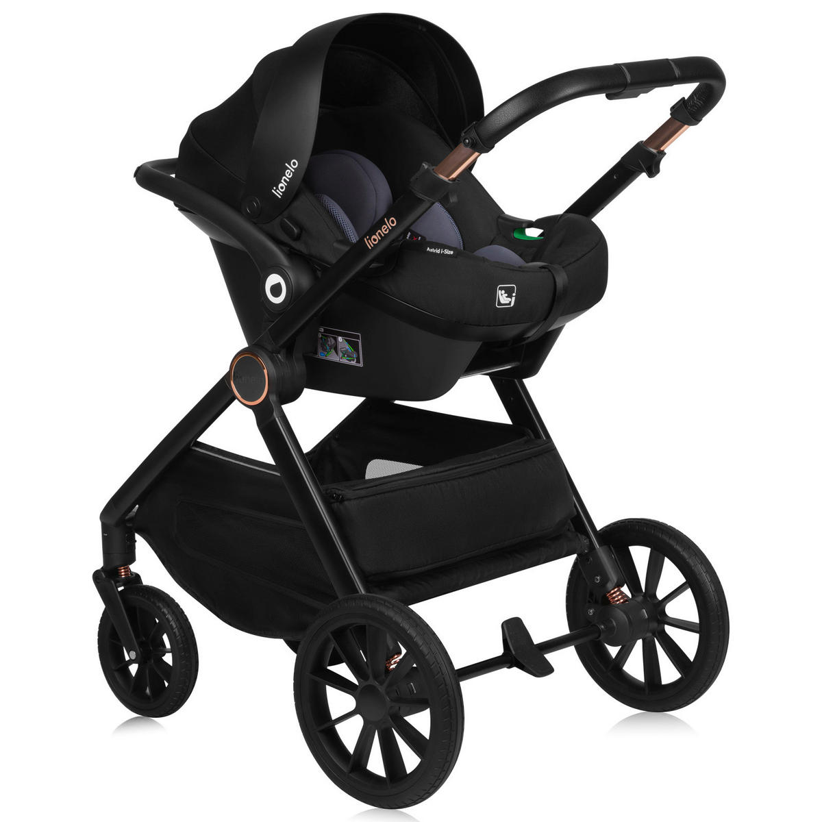 KINDERWAGENSET  LO-Layla 3in1  Brown Rust  - Cognac, Basics (94/62/115cm) - Lionelo