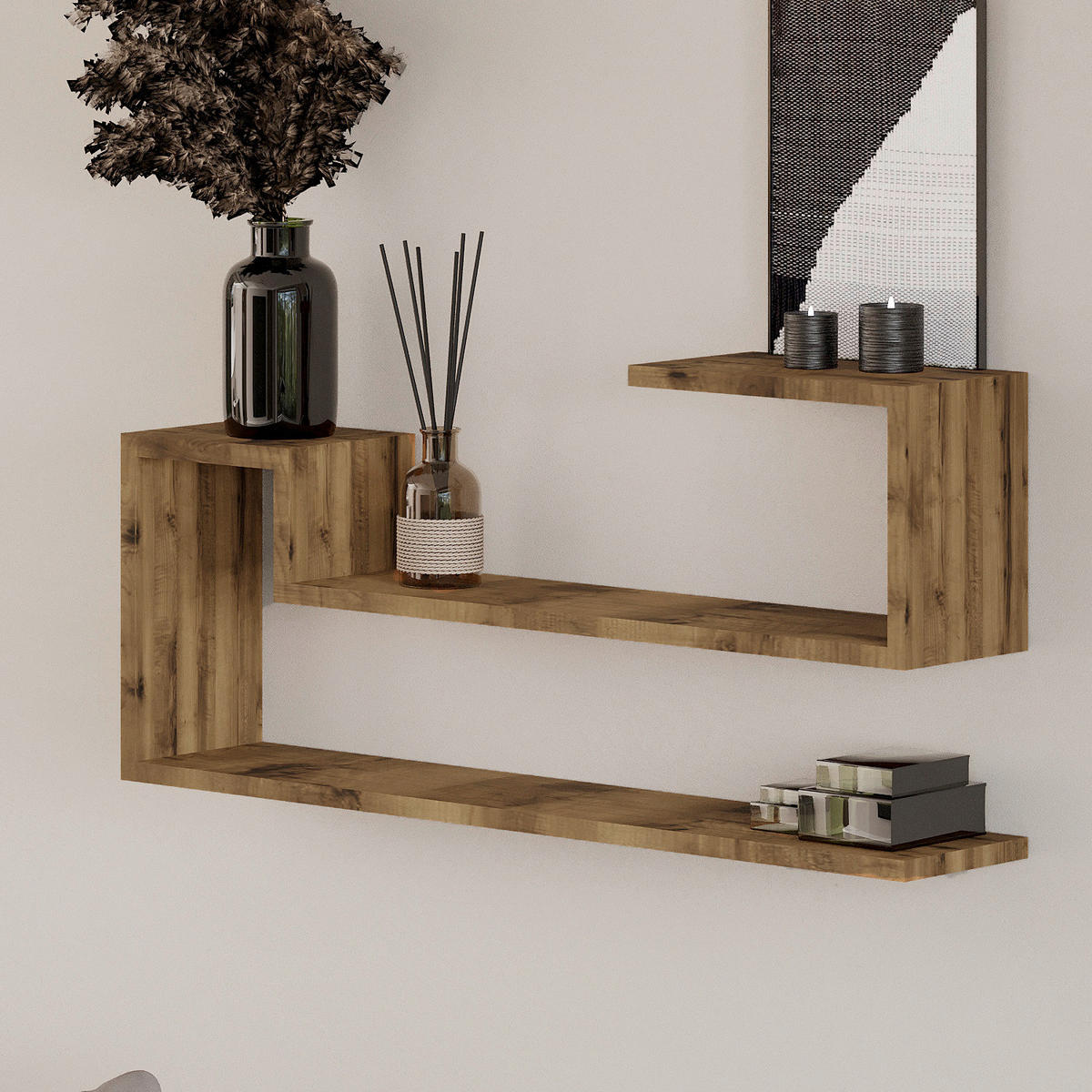 WANDREGAL Nussbaumfarben  - Nussbaumfarben, Design, Holzwerkstoff (90/41,2/17cm) - Livetastic