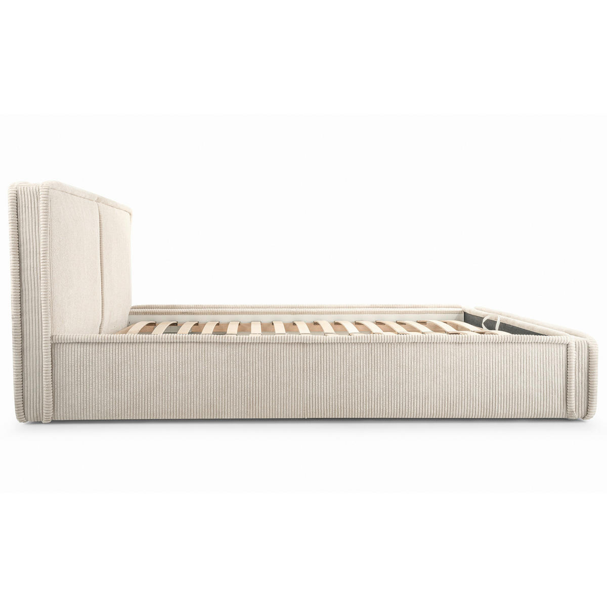 POLSTERBETT 160/200 cm,  in Beige, Lattenrost, Bettkasten,  - Beige/Schwarz, KONVENTIONELL, Holz/Kunststoff (160/200cm) - Chameo