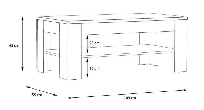 MĂSUțĂ DE CAFEA   - Design (110/44,5/62,8cm) - Hom`in