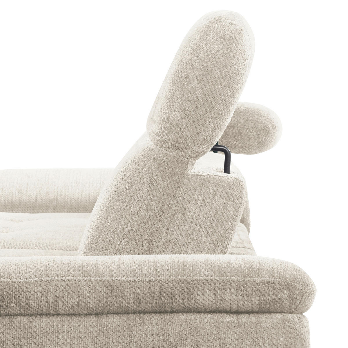ECKSOFA  Webstoff Weiss  - Weiss/Schwarz, Design, Textil/Metall (195/268cm) - Livetastic
