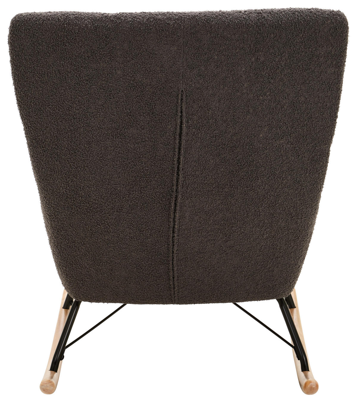 SCHAUKELSTUHL in Teddystoff Grau  - Naturfarben/Grau, LIFESTYLE, Holz/Textil (71/94/91cm) - Novel