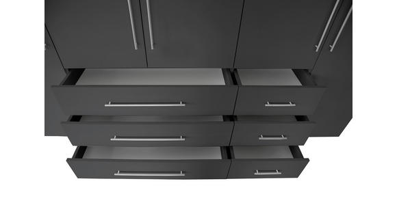DREHTÜRENSCHRANK in Anthrazit, Anthrazit Hochglanz - Anthrazit/Anthrazit Hochglanz, KONVENTIONELL, Holzwerkstoff/Metall (244/218,6/59,4cm) - Xora