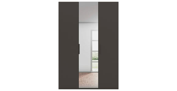 DREHTÜRENSCHRANK 151/235/61 cm,  in Graphitfarben, 3-türig  - Graphitfarben, Basics, Glas/Holzwerkstoff (151/235/61cm) - Novel