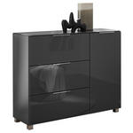KOMMODE  in 120,5/96/38 cm  - Chromfarben/Graphitfarben, KONVENTIONELL, Glas/Holzwerkstoff (120,5/96/38cm) - Xora