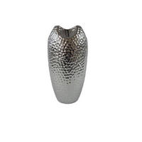 VÁZA, keramika, 29 cm - strieborná, Basics, keramika (15,5/29,5cm)