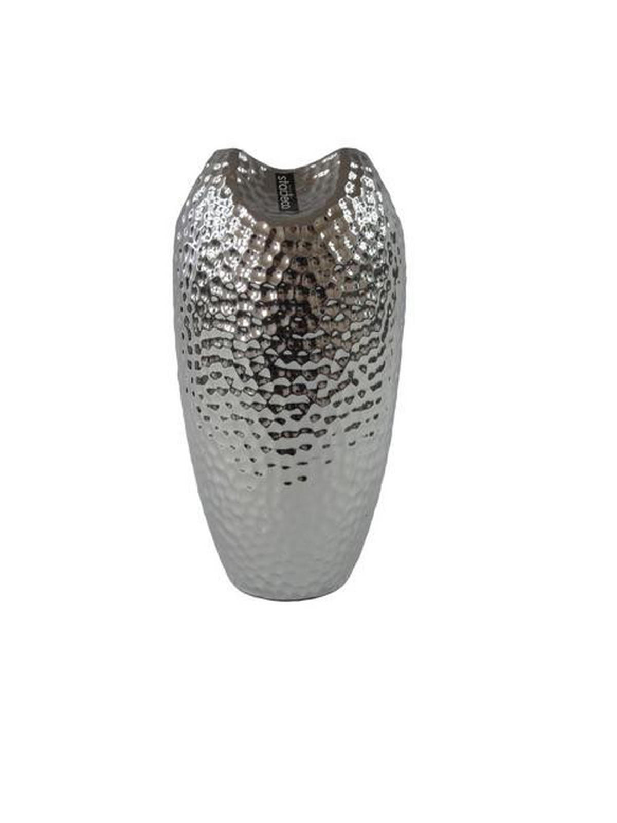 VÁZA, keramika, 29 cm - strieborná, Basics, keramika (15,5/29,5cm)