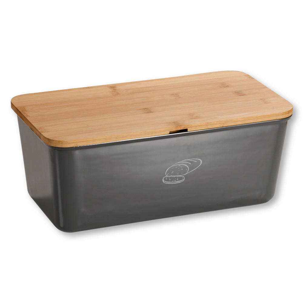 BROTBOX - Hellbraun/Grau, Basics, Naturmaterialien/Kunststoff (34/18/13.5cm) - Kesper