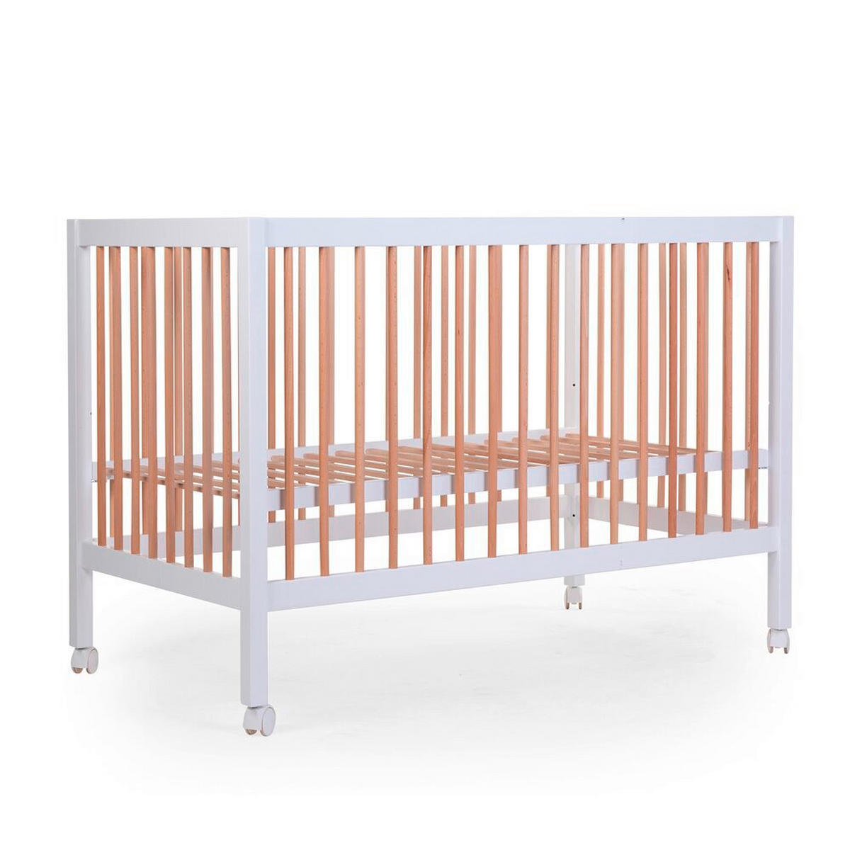 GITTERBETT    - Weiß/Baltimorefarben, Basics, Holz (122/74/120cm) - Childhome