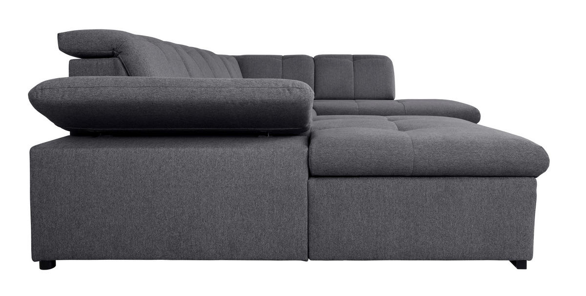 WOHNLANDSCHAFT Dunkelgrau  - Dunkelgrau/Grau, Design, Textil/Metall (173/328/215cm) - MID.YOU