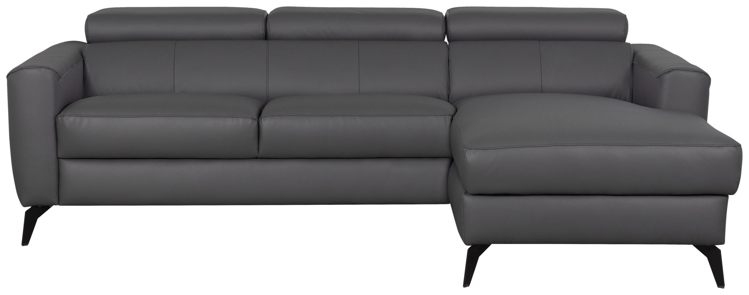SEDACIA SÚPRAVA, textil, koža, antracitová - čierna/antracitová, kov/koža (235/73-97/179cm) - Celina Home