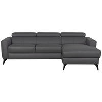 SEDACIA SÚPRAVA, textil, koža, antracitová - čierna/antracitová, kov/koža (235/73-97/179cm) - Celina Home