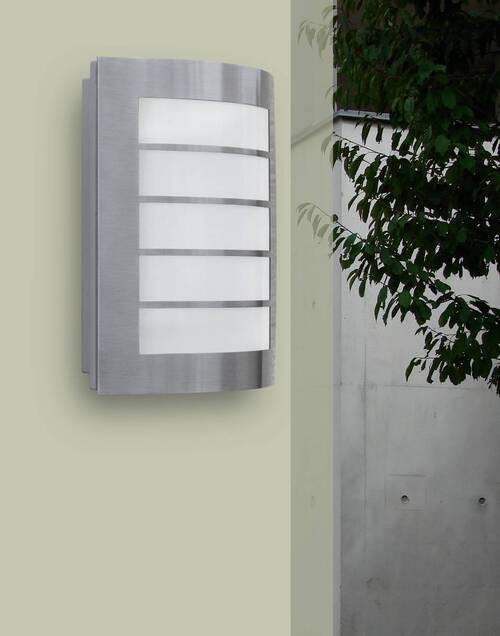AUßENWANDLEUCHTE Slim 17,6/21,6/6,5 cm   - Edelstahlfarben, Basics, Metall (17,6/21,6/6,5cm)