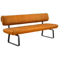 SITZBANK 200/88/68 cm  in Anthrazit, Cognac  - Cognac/Anthrazit, Design, Textil/Metall (200/88/68cm) - Venjakob