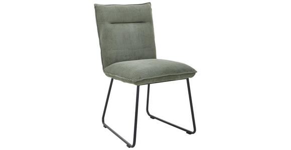 STUHL - Waldgrün/Schwarz, Design, Textil/Metall (47/87/62cm) - Johann Jakob