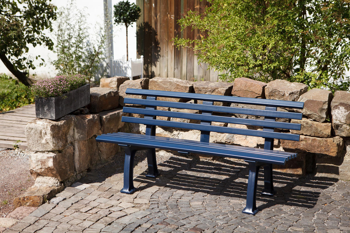 GARTENBANK 150/74/54 cm   - Blau, Basics, Kunststoff (150/74/54cm) - Modante