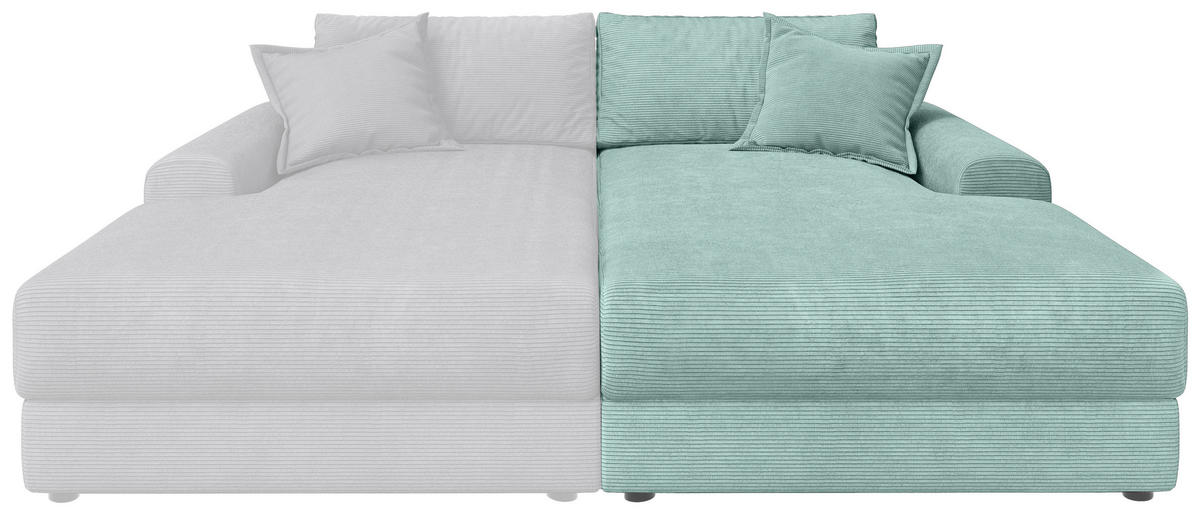 BIGSOFA Cord Salbeigrün  - Salbeigrün/Schwarz, MODERN, Kunststoff/Textil (117/93/190cm) - Carryhome