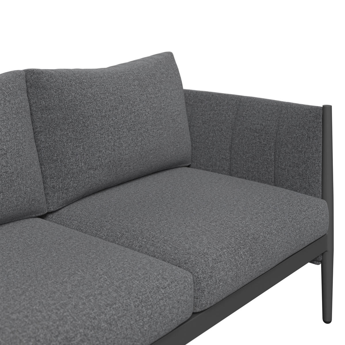 LOUNGEGARNITUR Aluminium  - Dunkelgrau/Grau, MODERN, Textil/Metall (393/69/174cm) - Ambia Garden