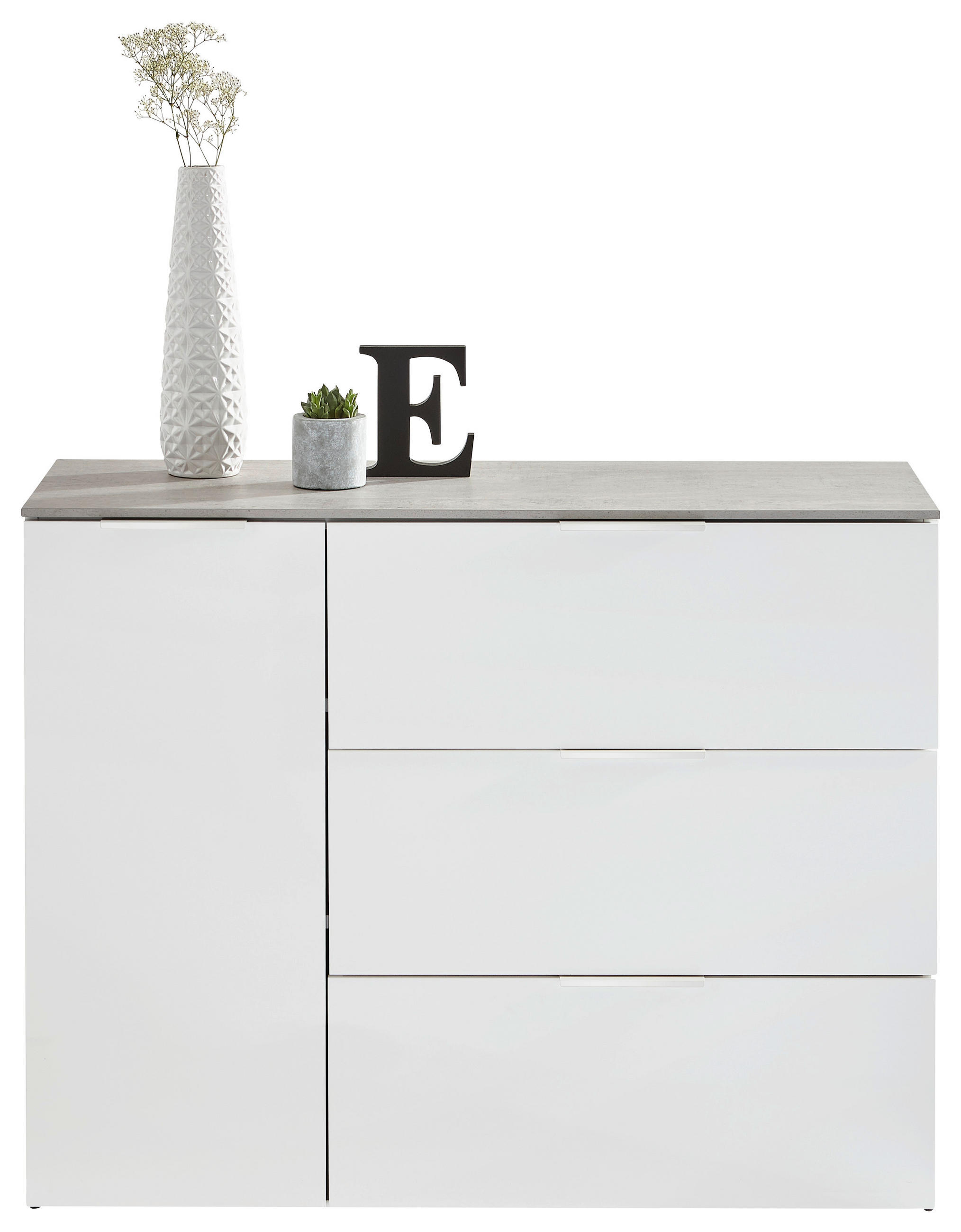 KOMMODE Galaverna  in 120,1/93,50/45 cm  - Weiß/Grau, Design, Holzwerkstoff/Metall (120,1/93,50/45cm) - Carryhome