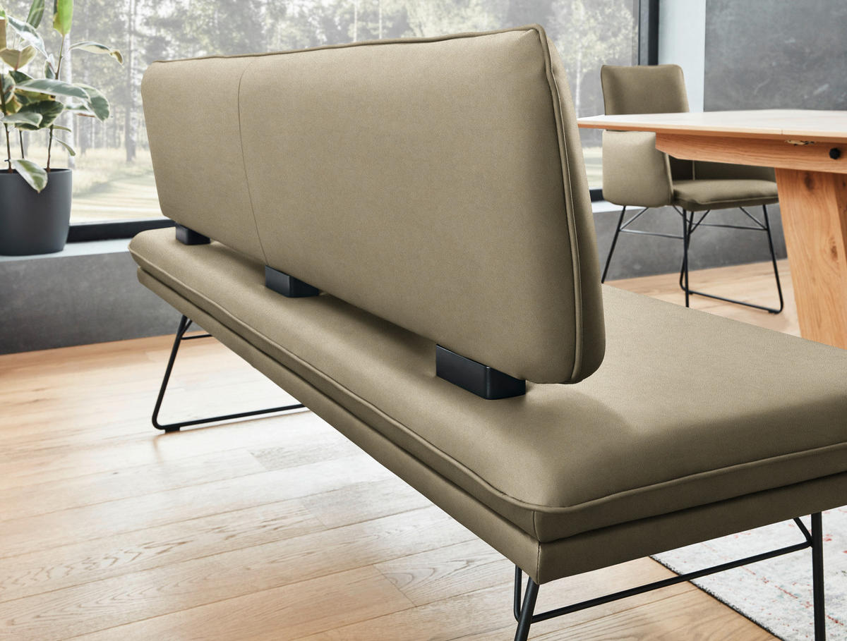 SITZBANK in Metall, Textil Grün, Schwarz  - Schwarz/Grün, Design, Textil/Metall (195/91/65cm) - Dieter Knoll