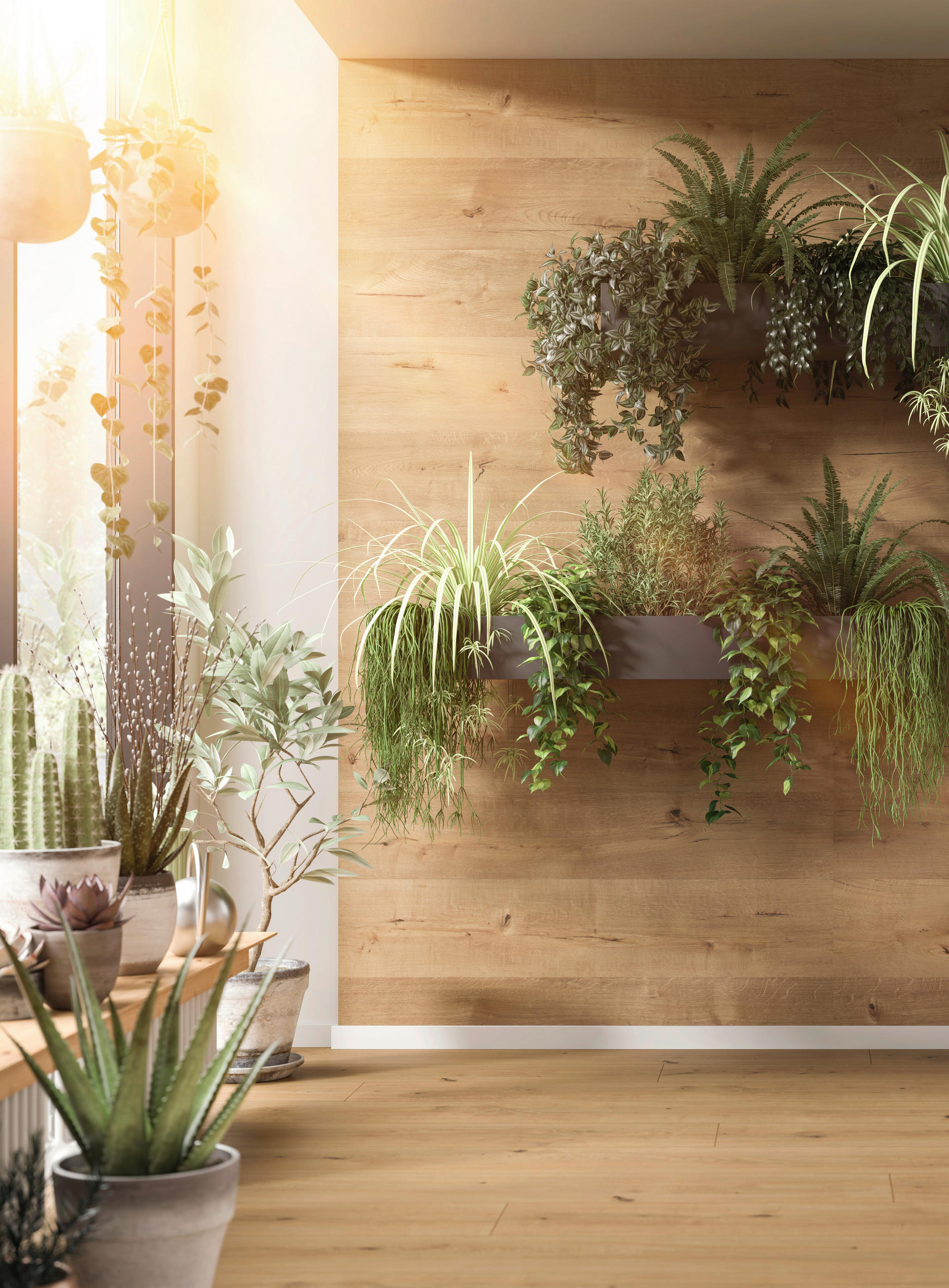 DECOWALL LOVELAND EICHE 3 Stück  - Eichefarben, Design, Naturmaterialien (125/66/1.2cm) - Egger Holzwerkstoffe