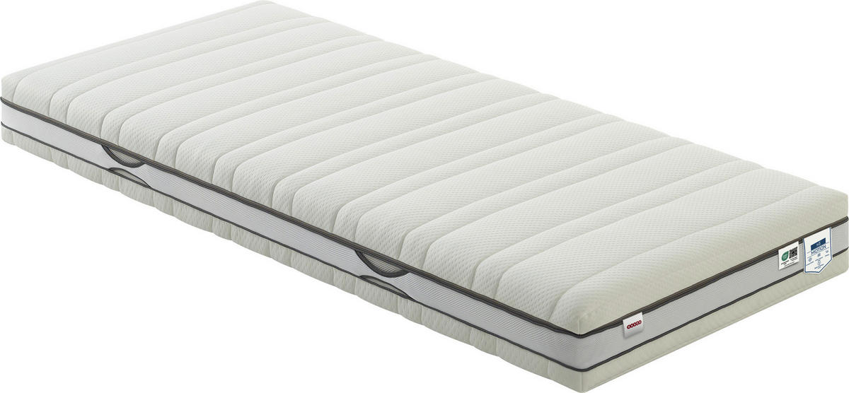 KOMFORTSCHAUMMATRATZE 90/200 cm, Höhe ca.: 20 cm, H4 = sehr fest, 7-Zonen - Weiß, Textil (90/200cm) - Boxxx