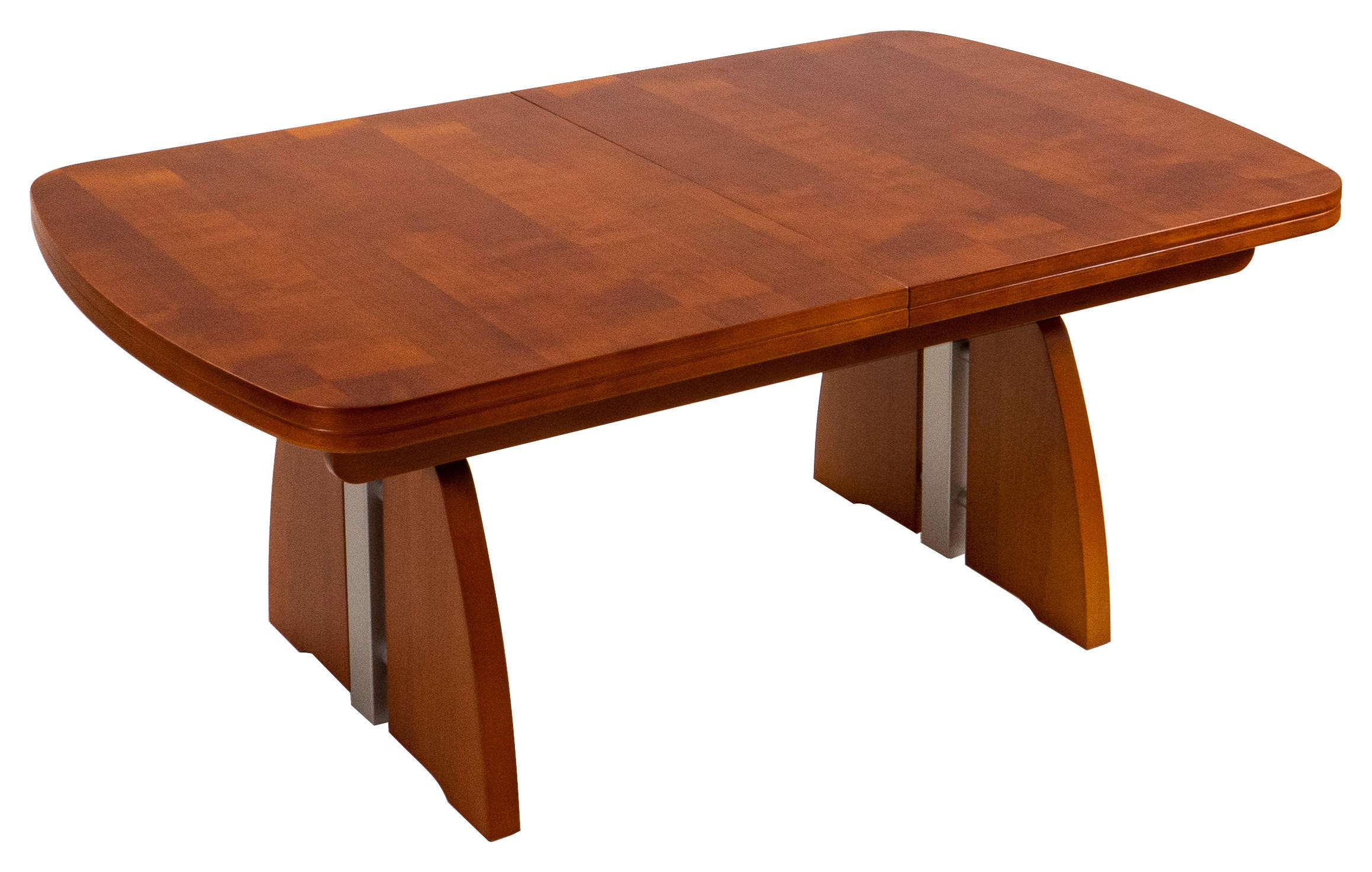 COUCHTISCH Kirschbaum furniert 125-245/75/55-74 cm rechteckig Kirschbaumfarben, Silberfarben  - Kirschbaumfarben/Silberfarben, KONVENTIONELL, Holz/Metall (125-245/75/55-74cm) - Venda