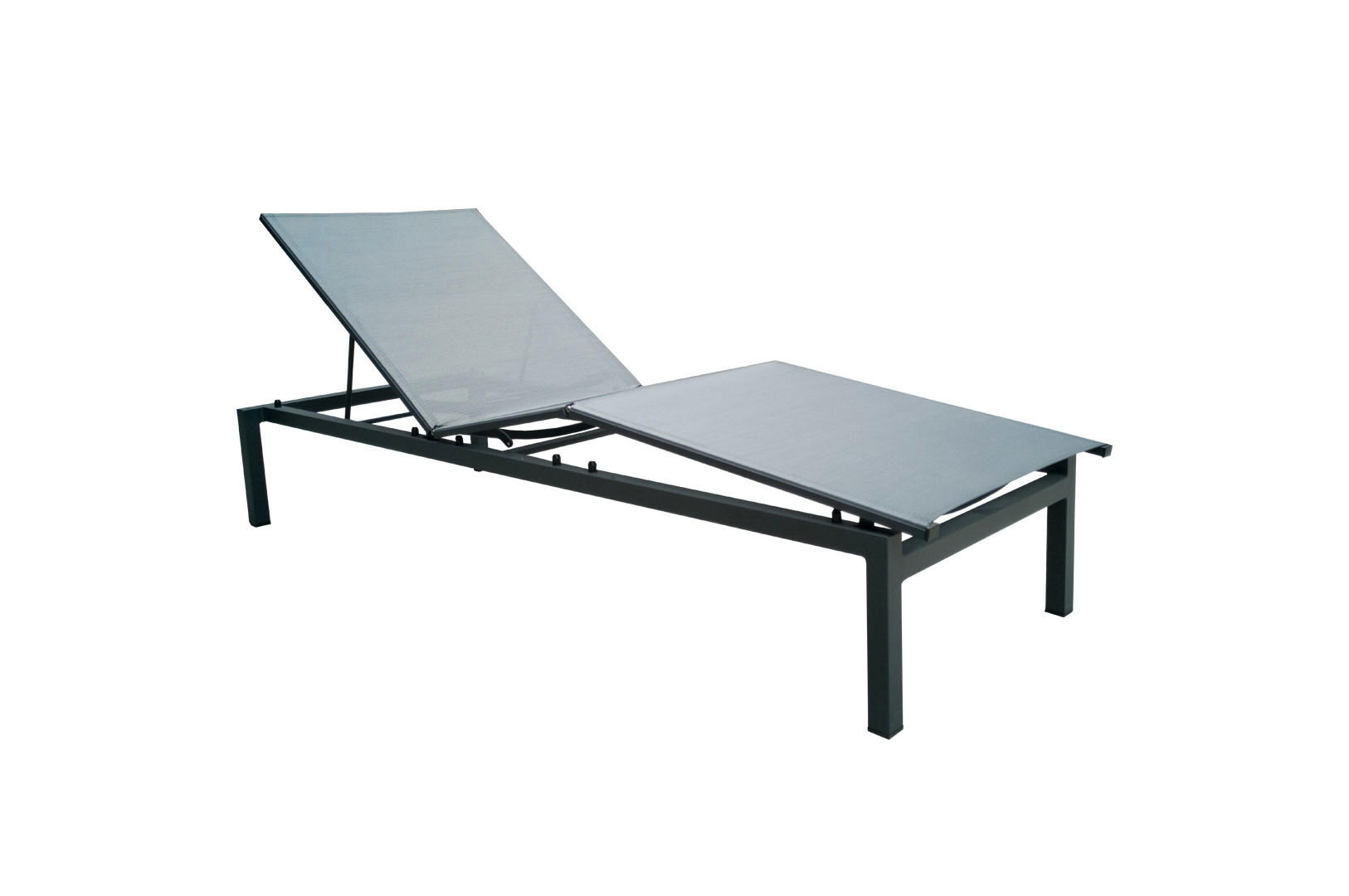 LEŽALJKA crna, srebrne boje metal, tekstil - srebrne boje/crna, Moderno, metal/tekstil (205/81,5-34,5/72,5cm) - Ambia Garden